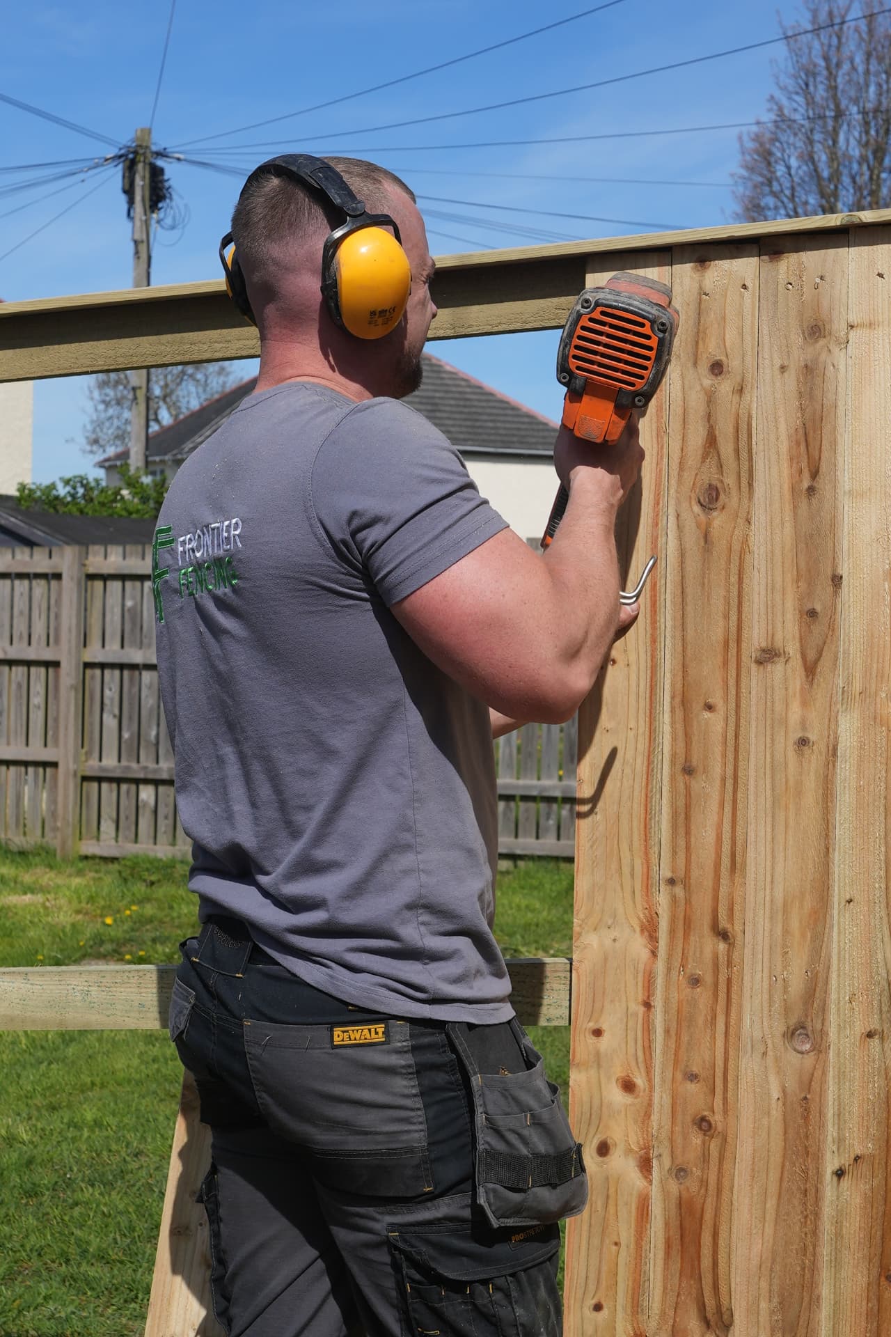 Frontier Fencing installer at work